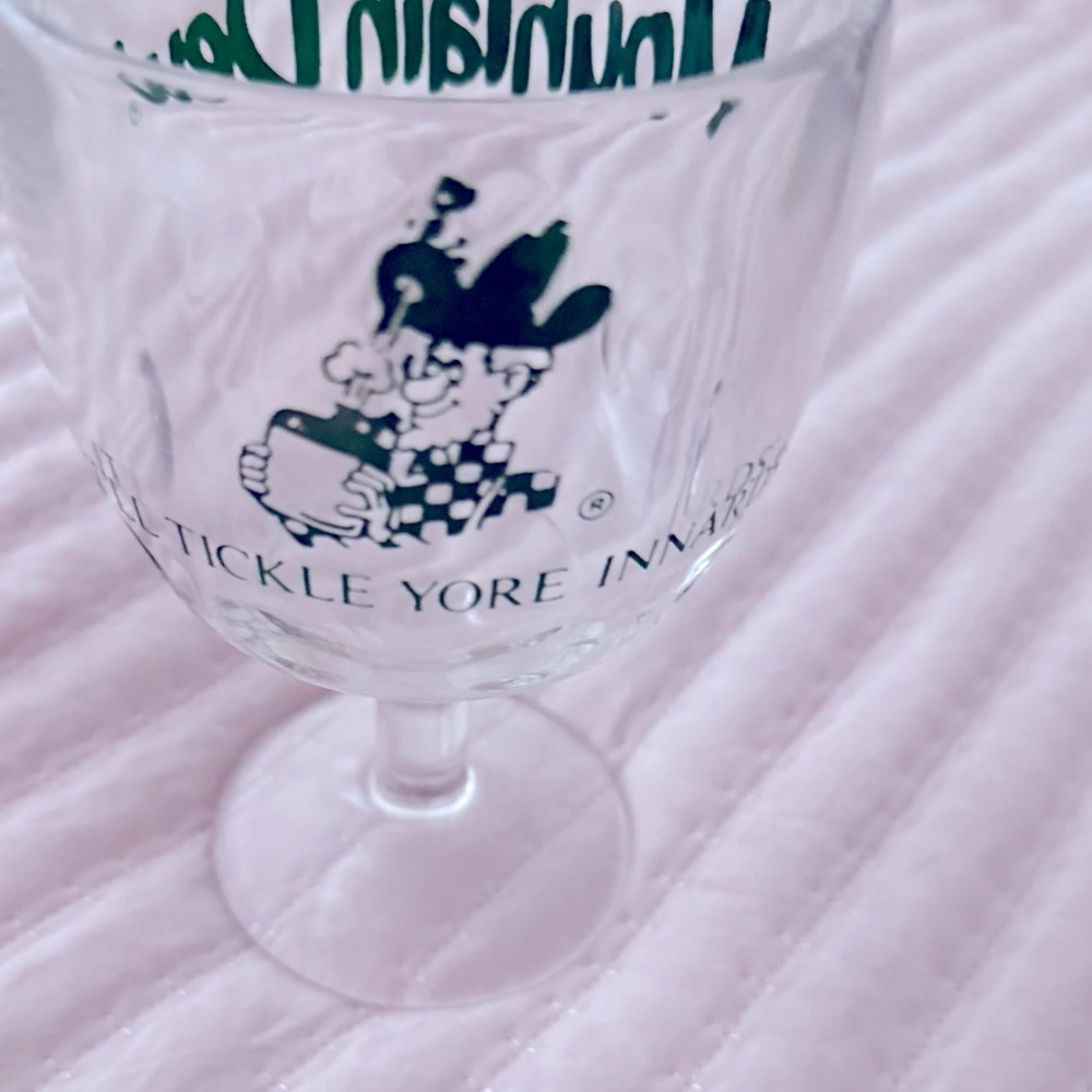 Vintage Mountain Dew Glass Goblet 1970s Clear Green It’llnTickle Your Innards - Picture 3 of 5